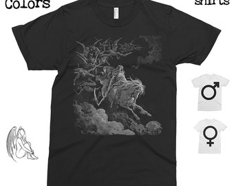 The Vision of Death - Gustave Dore T-shirt, Tee, American Apparel, Art, Woodcut, Engraving, Renaissance, Gustave Dore, Cute Gift