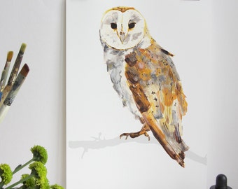 Great British Bird Print - Barn Owl