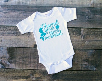 girls mermaid outfit - Mermaid shirt - baby girl clothes - mermaid shell shirt - mermaid birthday shirt - i'd rather be a mermaid- merbaby