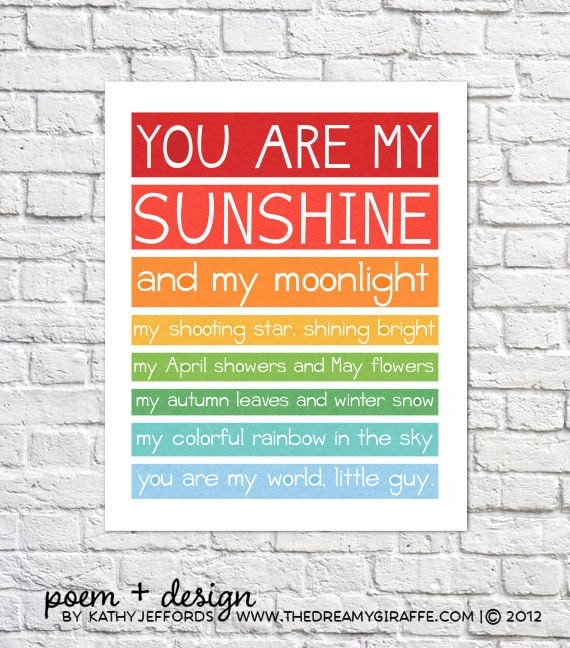 printable you are my sunshine poem