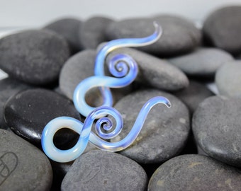 14G - 00G | Opalite | Mini Squids Made to Order | Glassheart Body Jewelry for Stretched Piercings - Made with Love in Portland, Oregon.