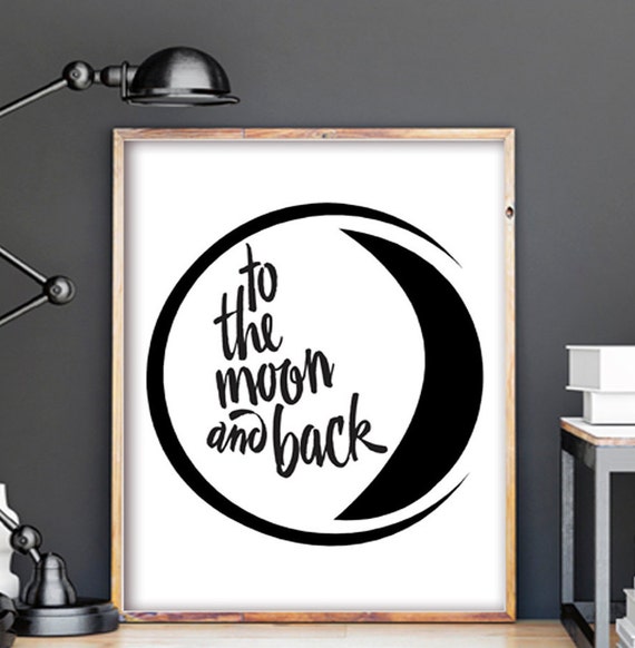 Scandinavian Design Poster Printable Word Art To The Moon