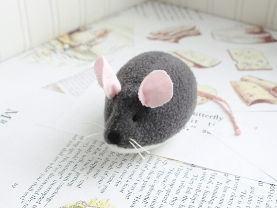 grey mouse stuffed animal