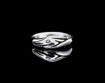 Heron Profile Ring - Wedding Ring, Eco friendly Sterling Silver, recycled sterling, Re-purposed silver,