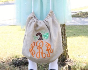 Halloween bag - Handmade - Trick or Treat Bag - Personalized/monogrammed bag - Keepsake Halloween - ORDER by 10/19 for Halloween arrival