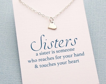 Sister Gift | Tiny Heart Necklace, Gift for Sister, Sister Gift Ideas, Big Sister, Sister Birthday Gift, Sisters Gift, Sister, Sis | S01