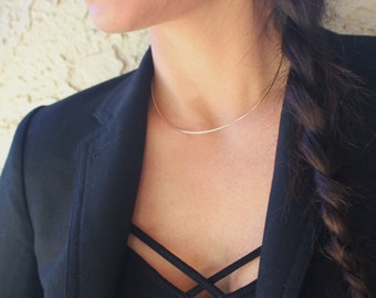Simple Gold Necklace, Minimal necklace, Dainty Gold Necklace, Gold Necklace, Gold Choker Necklace, Layering Necklace 14kt Gold Filled