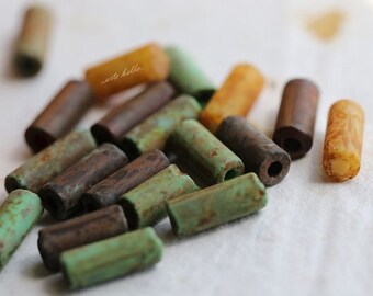 BUGLE BEAD MIX No. 5147 .. 20 Picasso Czech Glass Bugle Bead Mix (5147-20)