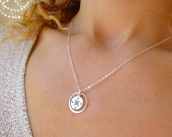 Graduation gift, Compass necklace, geo necklace, circle necklace, friendship, sisters, high school graduation, college graduate gift for her