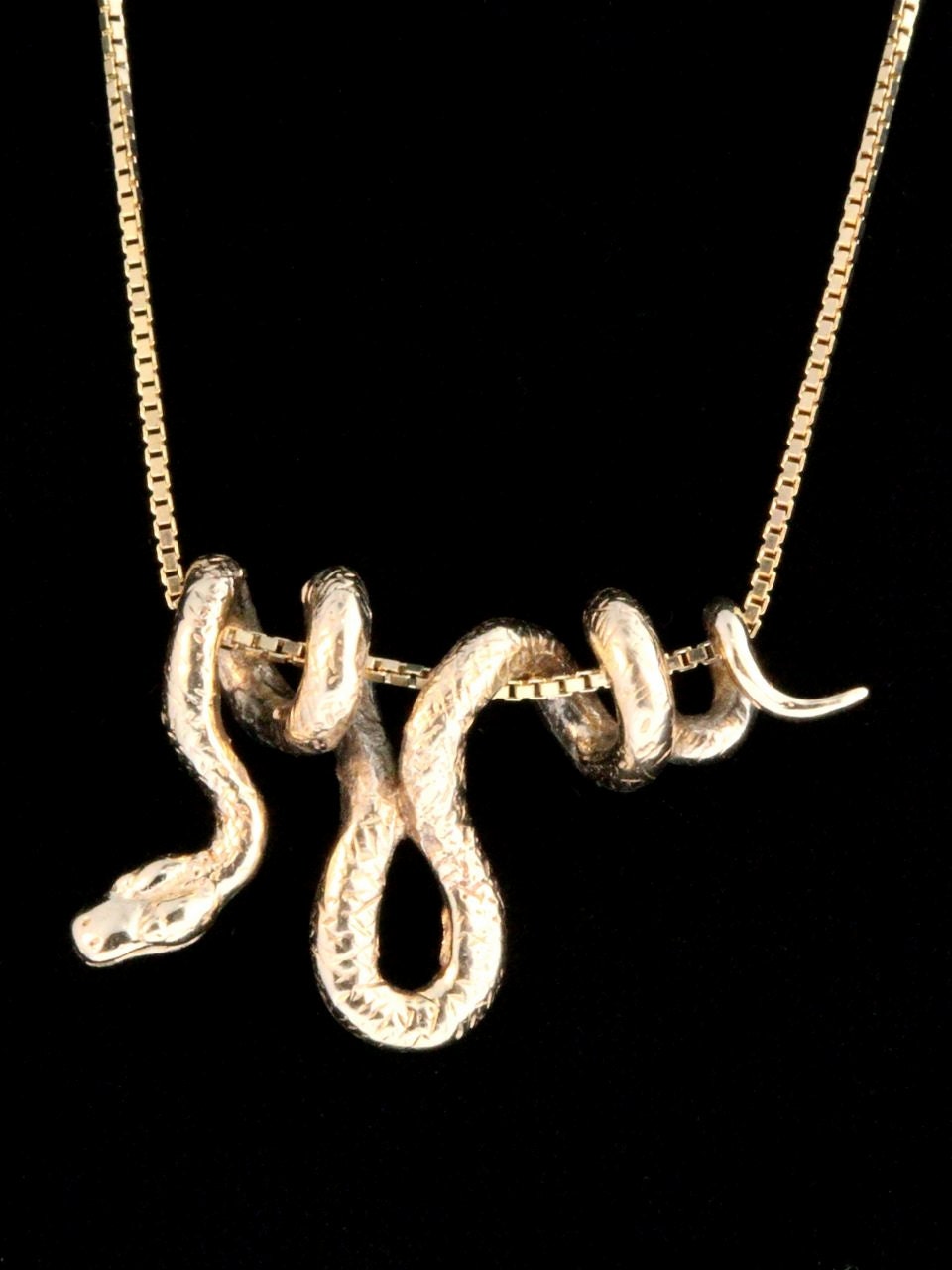 Gold Snake Necklace 14k Gold Vine Snake Pendant Snake Jewelry