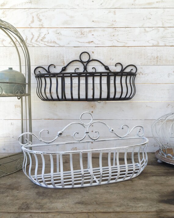 Metal Wall Basket Kitchen Home Decor Distressed by CamillaCotton