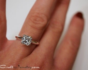 3ct asscher cut engagement rings