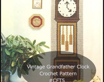 Wall Hanging Grandfather Clock crochet clock | etsy Wall Hanging Grandfather Clock crochet clock | etsy
