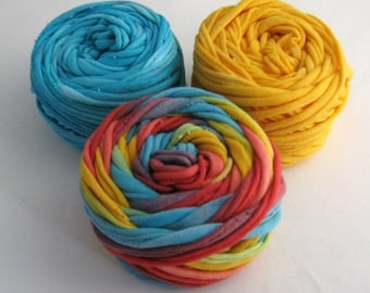 Small Yarn Ball Trio- Rainbow/Sunshine/Aqua 30 Yards