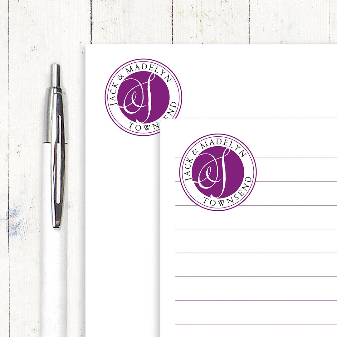 personalized notePAD- DELUXE MONOGRAM - stationery - stationary - monogrammed notepad - choose color