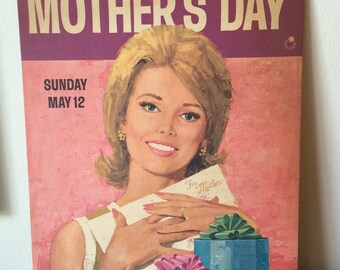 Vintage Mother’s Day Cardboard Store Display Stand Up Atomic 50’s Retro 60’s