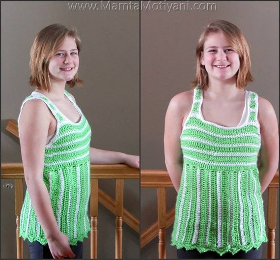 Crochet Tank Top Pattern For Women Sleeveless Camisole by Mamta