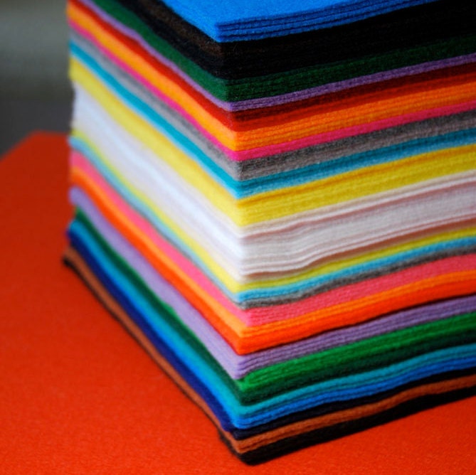 Acrylic Craft Felt Sheets Assorted Color Packs 9 X