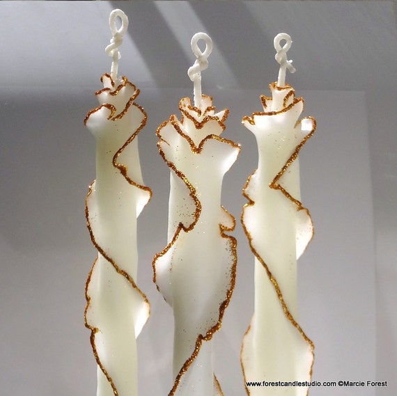 Unique Glitter Taper Candles Set of 3 to 6 Decorative Taper