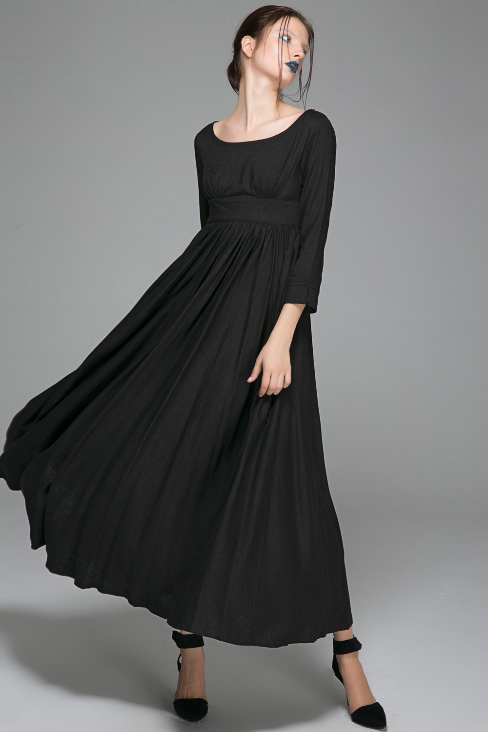 Linen dresses for womenBlack dress Maxi dressLinen Dress