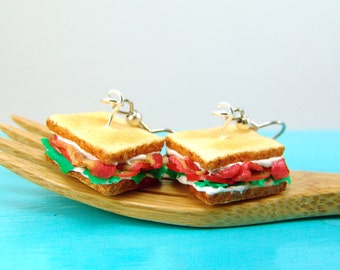 Sandwich Earrings // BLT Earrings // MADE to ORDER Food Jewelry
