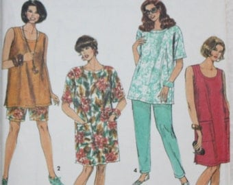 Sz 18-20,22-24W Simplicity Sewing Pattern 7723 Pants or Shorts and Dress or Top For Woven Fabrics Bust 40" - 46"