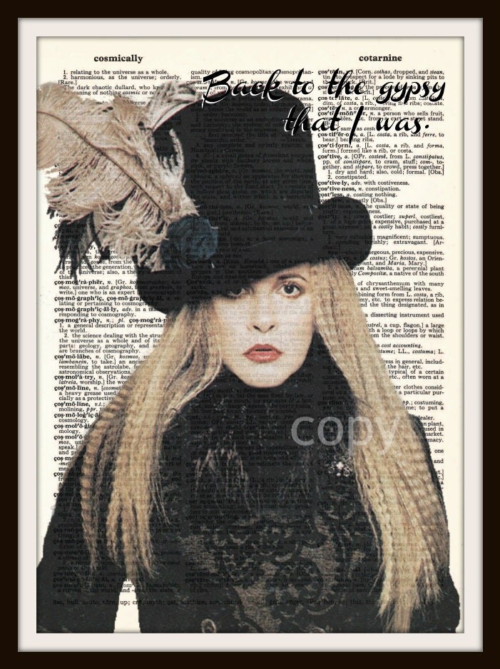 Stevie Nicks Fleetwood Mac Gypsy Lyrics Dictionary Art Print