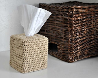Buff Modern Square Tissue Box Cover Nursery Decoration Beige Home Decor Tan Kleenex Box Cover