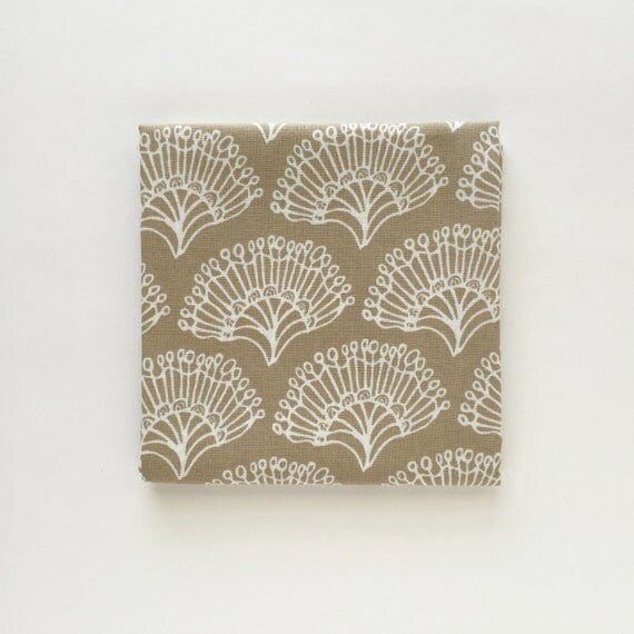 Beige Floral Fabric Umbrella Prints Fabric Organic by saltyoat