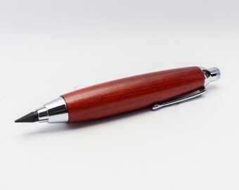 Artist / Workshop Sketch Pencil - Redheart Wood with Chrome Accents (5.6mm Lead)