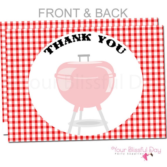 BBQ Thank You Cards | Barbecue Thank You Cards | Barbecue Stationery | Grill Out Party | Grill Thank You Cards #102 Il_570xn