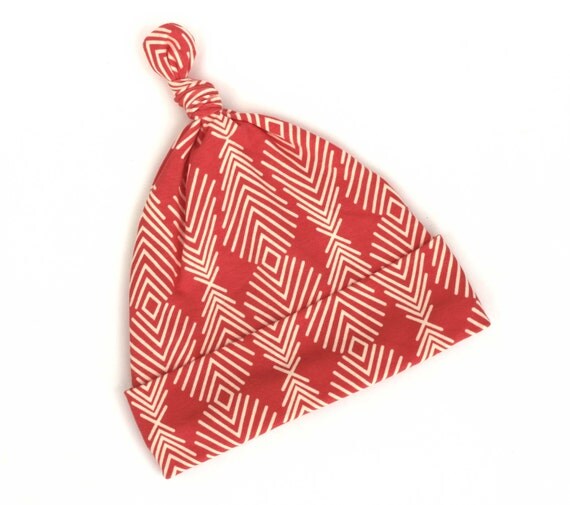 Cotton Arrow Print Baby Hat Knotted Baby Beanie Tribal Print