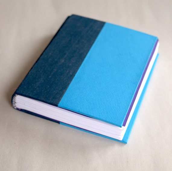 Blue Journal Hardcover Journal Handmade Journal Color Block