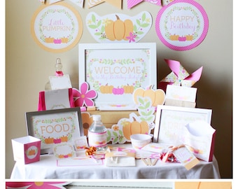 Little Pumpkin Birthday Decorations - Little Pumpkin 1st Birthday - Little Pumpkin Birthday Party - Girl Pumpkin Birthday - Pumpkin Patch
