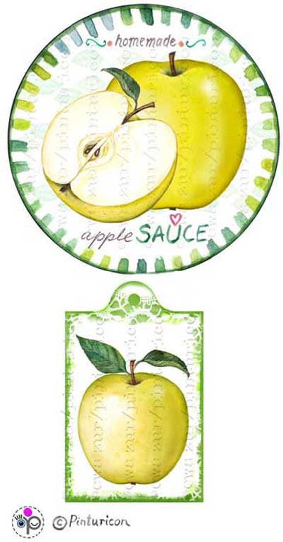 Ähnliche Artikel wie Kreis-Marmelade Apfelmus label Etikett druckbare