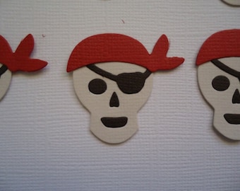6 Pirate Skull Die Cuts for Scrapbooking Cards and Paper Crafts Embellishment