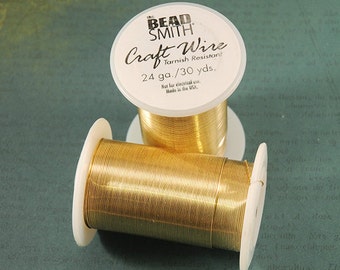 24 gauge Tarnish Resistant Gold Craft Wire from Bead Smith - 30 Yards