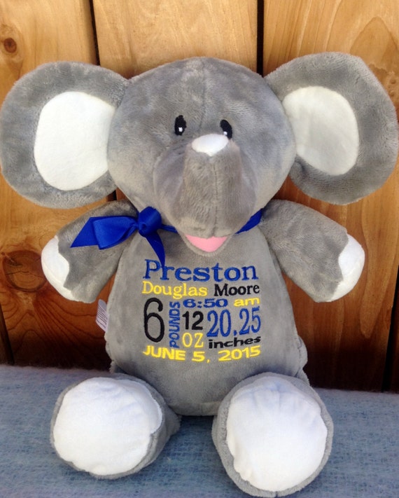 elephant personalised teddy