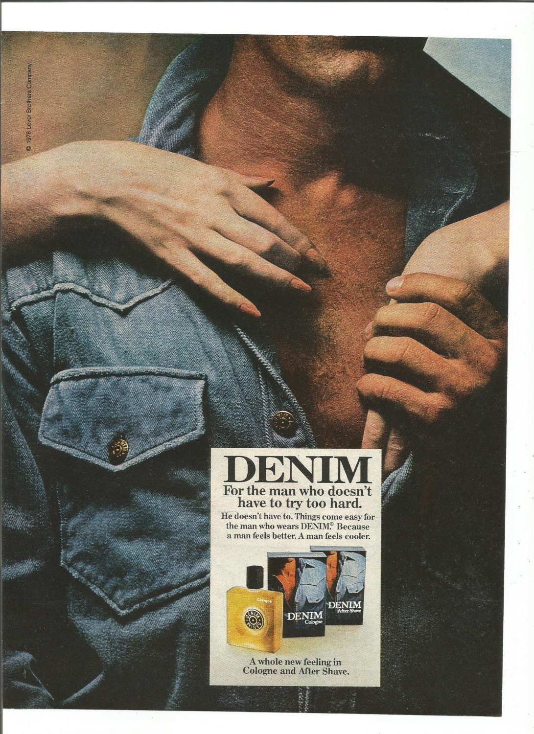 1980 Advertisement Denim 8x11 Men's Cologne After Shave