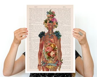 You are beautiful -Woman gift- Feminist art- Wall decor art, Anatomical art Best friend gift, Giclee SKA115PA3