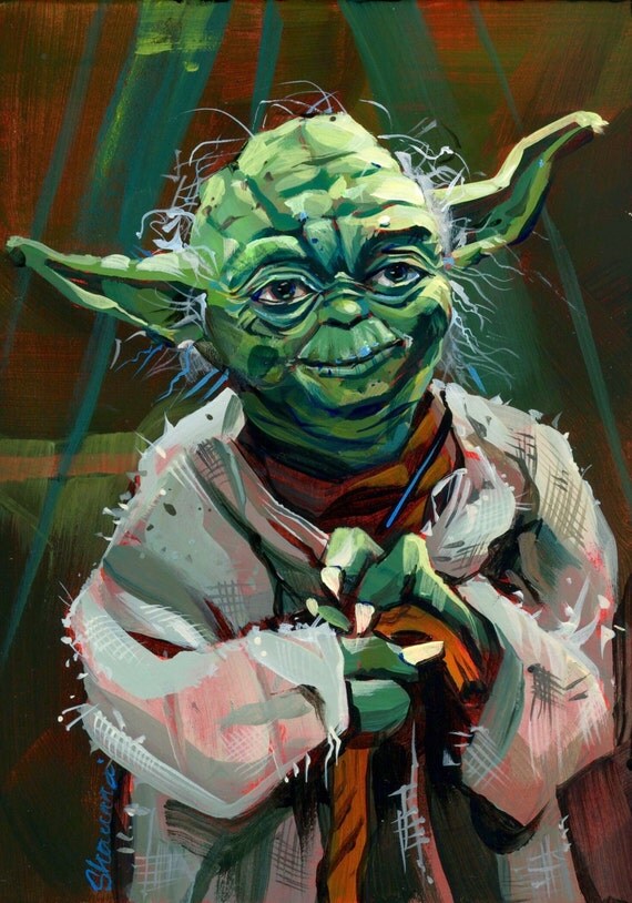 Yoda original painting by Shaunna Peterson