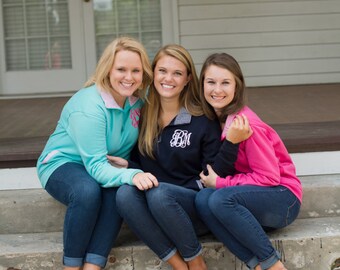 Monogrammed Gingham Pullover - Winter Pullover - Monogrammed Sweatshirt - Monogrammed Gift - Bridesmaids - Christmas gift