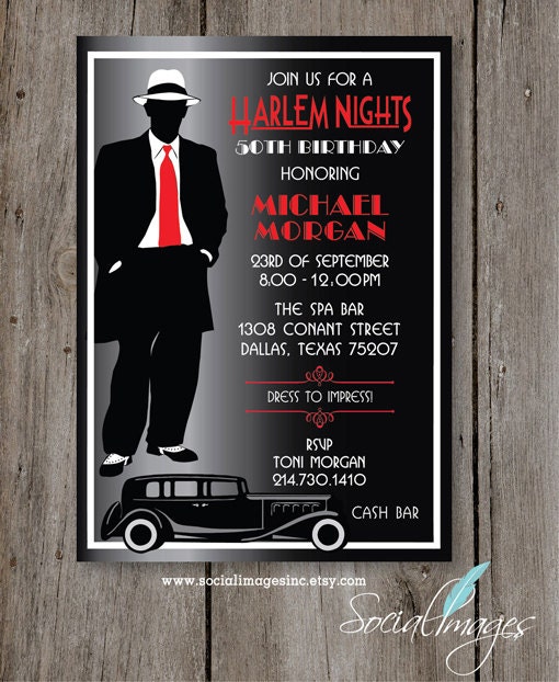 Harlem Nights Birthday Invitations 1