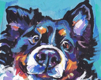 Bernese Mountain Dog print of modern pop art painting bright colorful portrait 13x19 berner