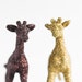 Safari Baby Giraffes Jungle Baby Shower Cake Topper, Nursery Decoration in Gold, Brown Glitter, Table Settings or Children's Room Decor