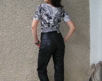 Vintage Italian cotton/resine high waisted pants, size S, W29 L32