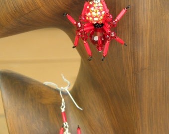 Beaded Spider Earrings Spider Jewelry
