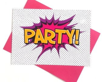 Girls Superhero Invitations, Girls Party Invitation, Superhero, Party, Childrens Party, Invitation, Superhero Party, Invite, Card, Pink
