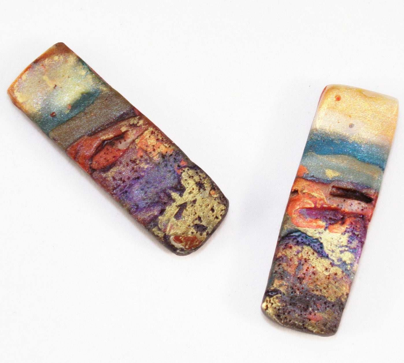 Handmade Rustic Polymer Clay 8 x 28 mm Stick by StudioStJames