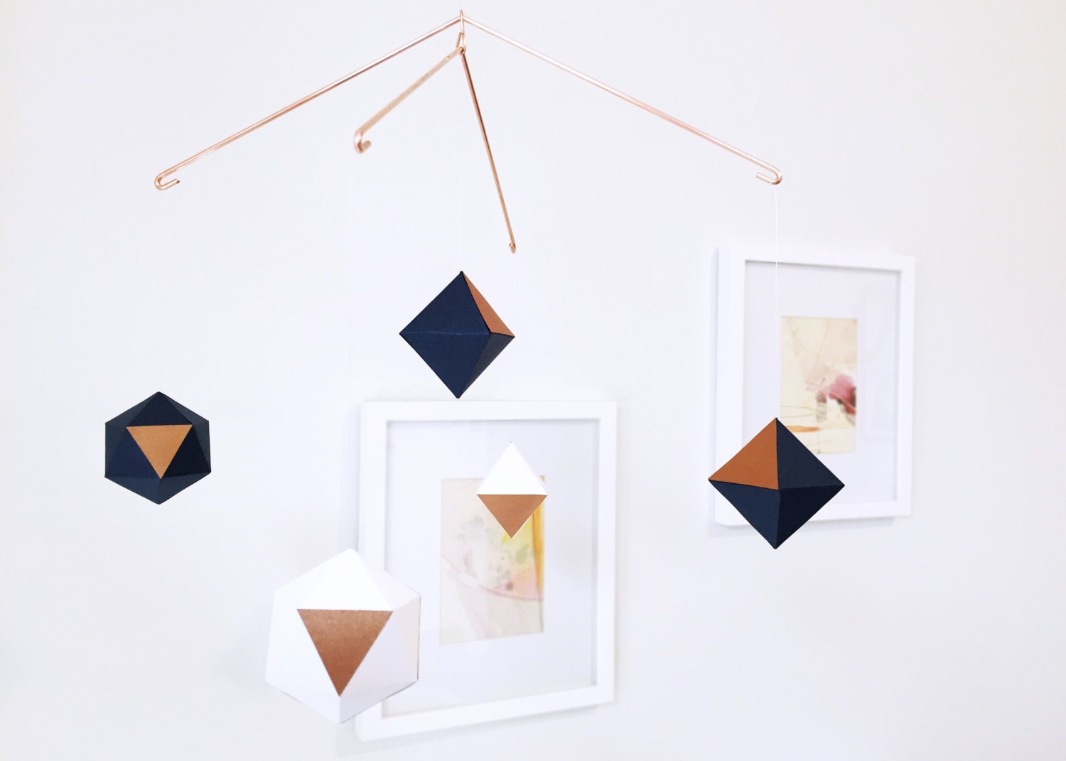 modern COPPER geometric mobile baby mobile nursery mobile